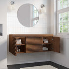 Modway - Render 48" Armoire de lavabo compatible avec un seul lavabo (non inclus) - Noyer-Calleton de montage compatible avec les cloisons sèches