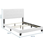 Modway - Amira Tissu rembourré Lit Queen, Blanc-Rembourré dans un tissu polyester