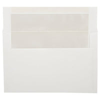 JAM Paper Enveloppes d'invitation A9 doublées d'aluminium - 5,75 x 8,75 po - Blanc avec feuille d'ivoire - paquet de 25-Couleur : blanc avec doublure en aluminium ivoire, La feuille donne à l’enveloppe une brillance naturelle
