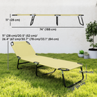 Outsunny - Chaise longue pliante - chaise de bronzage 5 positions - blanc crème-Acier poudré résistant, supportant la charge et adapté à l'eau