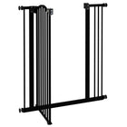 PawHut - Barrière pour animaux de compagnie 29"-34" avec porte à pression pour escaliers - Noir-La porte peut être réglée pour s’ouvrir dans les deux directions ou être verrouillée d’un côté