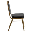 Flash Furniture – Chaise banquet empilable HERCULES à dossier trapèze, siège 2,5 po, doré, vinyle noir (FDBHF1AGBK)-S'empile jusqu'à 10 chaises de hauteur