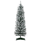 HOMCOM - Sapin de Noël artificiel floqué de neige de 5pi branches réalistes-Les branches en plastique réalistes donnent un aspect plein et luxuriant à l'arbre 