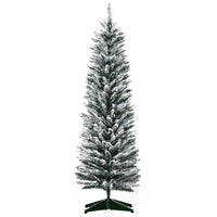 HOMCOM - Sapin de Noël artificiel floqué de neige de 5pi branches réalistes-Les branches en plastique réalistes donnent un aspect plein et luxuriant à l'arbre 