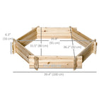 Outsunny - Carré potager surélevé sans vis 39 po x 36 po - naturel-Le design sans fond rend la jardinière surélevée parfaite pour les plantes à longues racines 