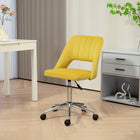Vinsetto - Chaise d’ordinateur pivotante sans accoudoirs - jaune-Forme coquille avec surpiqûres pour un look décontracté et élégant