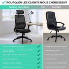 MotionGrey - Fauteuil de bureau ergonomique NovaCloud à dossier haut avec appui-tête 2D et accoudoirs réglables - Noir-9
