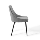 Modway - Viscount Tissu rembourré Chaises de salle à manger Ensemble de 2 - Noir Gris clair-7