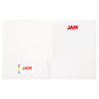 JAM Paper Chemises de présentation lustrées à 2 pochettes, 9 1/4 x 11 1/2 po, blanc, 12/paq.-Taille : 9,25 x 11,5 po