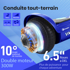 Gyrocopters - Hoverboard PRIME pour enfants - Vitesse de 15 km/h - 300 W - 6,5 pouces - Roues LED - Haut-parleur Bluetooth - Bleu-Roues éclairées par LED