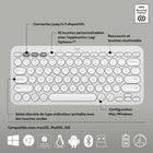Logitech - Slim Bluetooth Combo, clavier et souris sans fil - Blanc-Optez pour la durée: utilisez le clavier Bluetooth avec une autonomie de 3 ans et la souris avec une autonomie de 2 ans pour une utilisation sans souci pendant des heures, piles incluses.