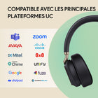 Yealink - Casque BH76 Plus compatible Teams - Casque pour téléphone et ordinateur - Certifié Microsoft Teams  - Noir-Version Bluetooth : Bluetooth 5.3