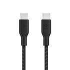 Belkin - Câble Tressé Usb-c 2.0 100 W 3 M, Noir-VITESSES DE CHARGE OPTIMALES : Notre câble de recharge BoostCharge USB 2.0 prend en charge le chargement rapide jusqu'à 100 W pour les ordinateurs portables, tablettes et téléphones intelligents. Rechargez rapidement un iPhone série 15, ainsi qu'un MacBook Pro 14", iPad Air 5, Samsung S23, et plus encore à leurs vitesses optimales !