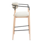 Zuo - Equinox Tabouret de bar - Gris huître/Naturel-Garantie limitée de 3 ans