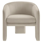 Modway - Greer Velours Performance Rembourré Fauteuil d’accent - Amande-Arrivée entièrement assemblée