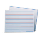 Flipside Products - Tapis d'apprentissage magnétique effaçable à sec - Recto-verso rouge et bleu ligné/uni - 9 po x 12 po - paquet de 48-Revêtement en plastique avec un graphique rouge et bleu audacieux d'un côté et une bordure bleue mince et simple de l'autre
