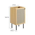 Modway - Chaucer 18" Armoire de toilette de salle de bain (lavabo non inclus) - Chêne-Tablette réglable