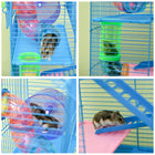 PawHut - Cage pour Hamster 18,5 po L avec Système de Tubes et Roue d'Exercice - Bleu-Le système de tubes de jeu encourage l’activité