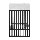 Modway - Gridiron 24" Vanette de salle de bain - Blanc Noir-Coussinets de pied ajustables en hauteur