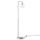 Modway - Silo Globe de verre Verre et métal Lampe sur pied, Nickel Satiné-Ampoules : 1 E26 60W max (non incluse)