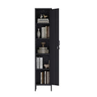 Manhattan Comfort - Armoire de rangement individuelle moderne Naomi 15 po avec casier - Noir-Garantie limitée du fabricant de 30 jours