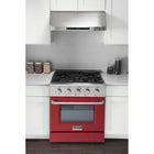 Kucht - 30 po Série KNG Cuisinière Pro Style au gaz propane - Acier inoxydable/Rouge-Porte de four interchangeable disponible en neuf couleurs
