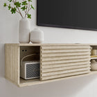 Modway - Render 70 po Faux travertin Meuble téléviseur multimédia mural, Travertin-Faux stratifié travertin