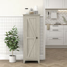 HOMCOM - Armoire de cuisine 48 po avec porte de grange - gris-Deux étagères réglables à 3 niveaux offrent un rangement flexible 
