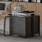 HOMCOM - Armoire à dossiers 4 tiroirs avec glissières silencieuses - grain de bois noir-Structure fiable avec kit anti-basculement pour une tranquillité d'esprit au quotidien 