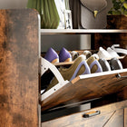 HOMCOM - Armoire à chaussures étroite style ferme - brun rustique-Kit anti-basculement pour assurer la stabilité et la sécurité 