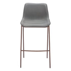 Zuo - Magnus Tabouret de bar - Gris ardoise/Noyer - Ensemble de 2-Rembourrage moelleux et confortable