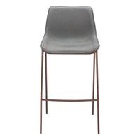 Zuo - Magnus Tabouret de bar - Gris ardoise/Noyer - Ensemble de 2-Rembourrage moelleux et confortable