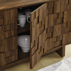 Modway - Owen 59 pouces 4 portes Buffet géométrique - Noyer-Étagères ajustables