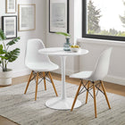 Modway - Lippa Rond de 28 po Bois Table à manger, Blanc-Socle métallique résistant aux éclats