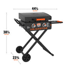Blackstone - Plaque chauffante OTG Omnivore Flex-Fold Blackout 22 po-Pattes FlexFold® avec conception « Roll & Go » : transportez votre plaque chauffante partout où vous pouvez la faire rouler