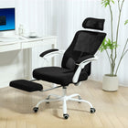HOMCOM - Fauteuil de bureau ergonomique inclinable - noir-S’incline jusqu’à 135° avec un repose-pieds, se transformant en un lit confortable pour la sieste 