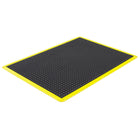 Edgewood - Tapis à Bulles Sûreté Anti-Fatigue Léger Avec Formes de Dôme - 3 pi l x 4 pi L x 5/8 po P - Noir/Jaune-Pour Usage Léger