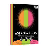 Astrobrights - Papier couverture 65lb - 8,5 po l x 11 po H - Puissance Audacieux - 3 couleurs - Paquet de 150-Dans ce paquet de 150 feuilles, vous obtiendrez 50 feuilles chacune de Orange cosmique, Vert terra et Rose pulsation.