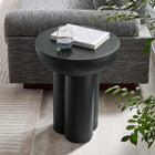 Modway - Caspian Béton rond Table d’appoint - Noir-Base de piédestal en forme de trèfle