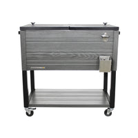 Permasteel - Glacière de patio style mobilier 80 pintes - Gris-Glacière de patio roulante de 80 pintes