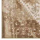 Modway - Rosina Médaillon vintage vieilli Tapis de 5 pi l x 8 pi L - Tan and Cream-Résistant aux taches / Facile à nettoyer