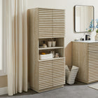 Modway - Render Grand Faux travertin Armoire de rangement pour linge in Travertin-Charnières à fermeture douce
