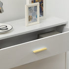 HOMCOM - Organisateur moderne de rangement pour chaussures avec portes rabattables - blanc-Couleurs : Blanc, Or