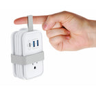 Uncaged Ergonomics - Chargeur de voyage ergonomique sans cage - 4 AC - 2 USB - 1 USB-C - Blanc-1 prise à 2 broches.