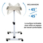 Mount-It! - Chariot roulant pour ordinateur portable à hauteur réglable-Angle d'inclinaison : 35 degrés vers le haut et vers le bas