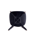 Manhattan Comfort - Lot de 2 chaises de salle à manger Versailles 18,5 po au style industriel chic, dossier rond, noir et cannage naturel-10