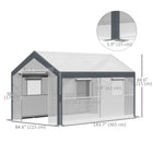 Outsunny - serre de jardin robuste 7 pi x 12 pi x 7 pi à entrée piétonne-Excellente protection des plantes grâce à une bâche en PE solide et durable
