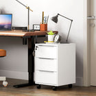 HOMCOM - Classeur vertical à 3 tiroirs pour documents format lettre/A4 avec serrure - blanc-Assemblage requis 