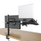 ShoppingAll Support pour ordinateur portable VESA pour bras et supports de moniteur - Noir-Les bloqueurs de sécurité et le tapis antidérapant sur la surface du plateau maintiendront votre ordinateur portable en place