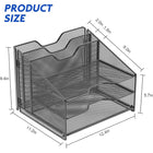 ShoppingAll - Organisateur de bureau avec plateau à papier à 3 niveaux et 2 sections verticales-3 plateaux horizontaux + 2 sections verticales rangez papiers, lettres et livrets dans les plateaux tout en gardant dossiers et cahiers debout et faciles d’accès